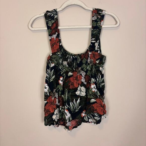 New Volcom Black with Orange Floral Coco Ho Cami Tank Top Medium - Picture 2 of 7